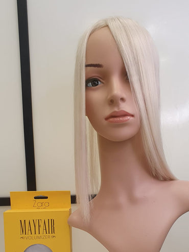 ZARA Medium Human Hair Topper WHITE MIX