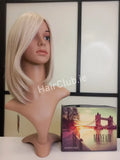 Alexi+2" Human Hair Wig White Mix
