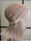 Alexi+2" Human Hair Wig White Mix