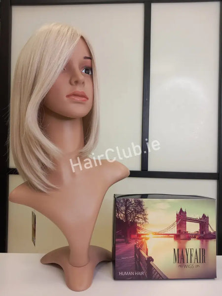 Alexi+2" Human Hair Wig White Mix